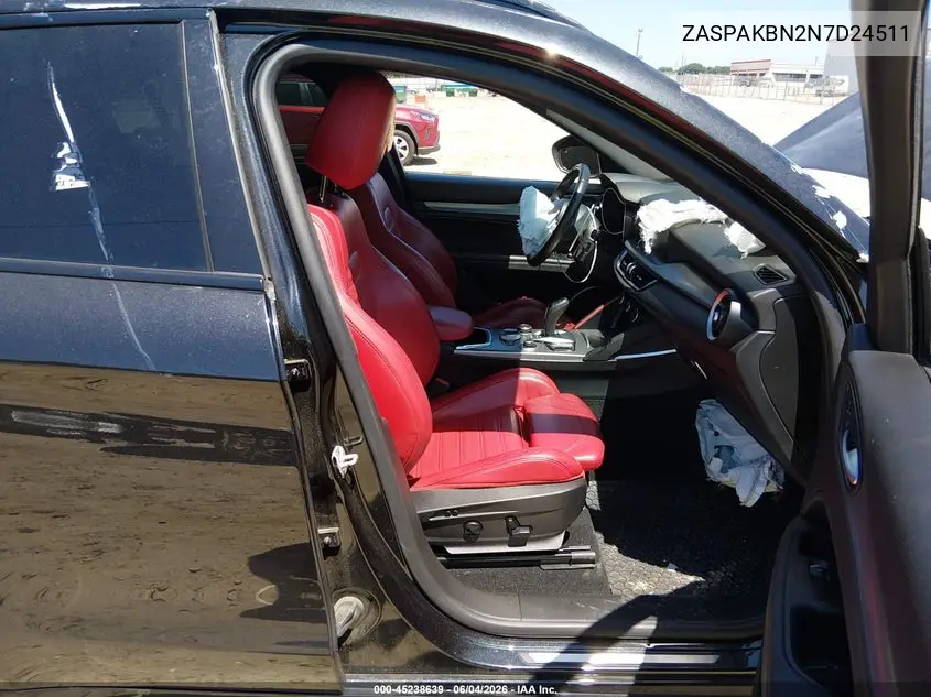 2022 Alfa Romeo Stelvio Veloce Ti Awd VIN: ZASPAKBN2N7D24511 Lot: 45238639