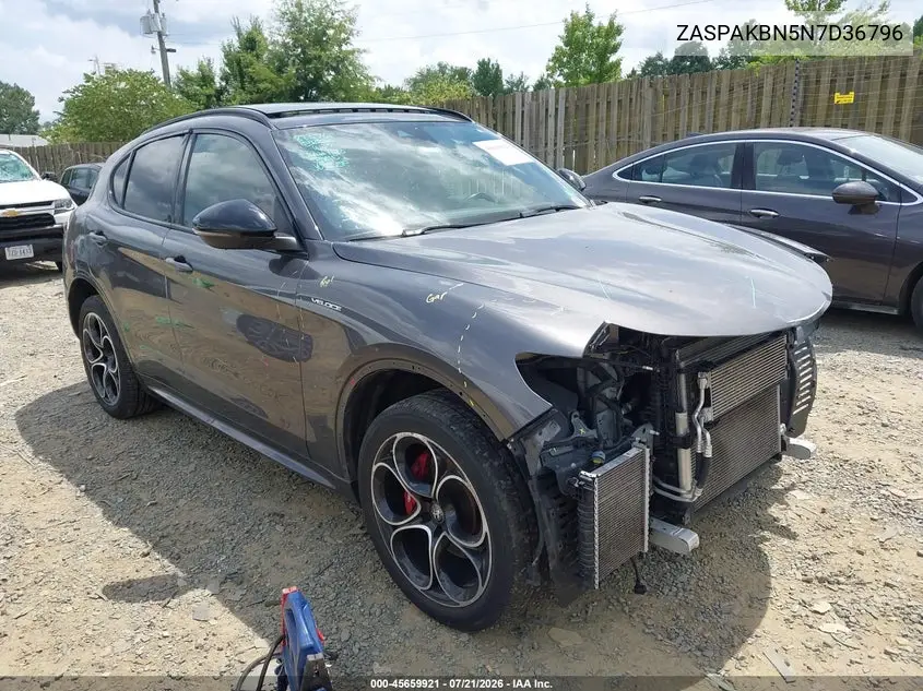 2022 Alfa Romeo Stelvio Veloce Ti Awd VIN: ZASPAKBN5N7D36796 Lot: 45659921