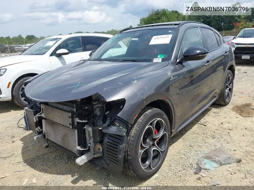 2022 Alfa Romeo Stelvio Veloce Ti Awd VIN: ZASPAKBN5N7D36796 Lot: 45659921