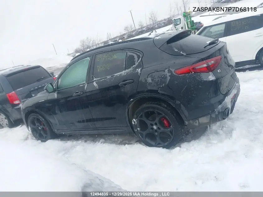 2023 Alfa Romeo Stelvio Ti Veloce Awd VIN: ZASPAKBN7P7D68118 Lot: 12494835