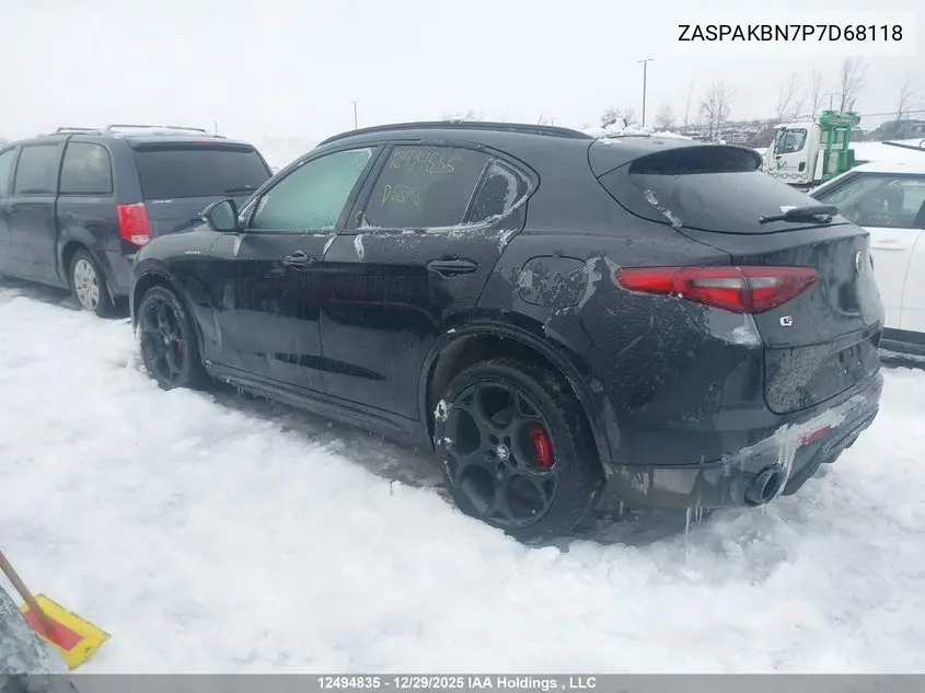 2023 Alfa Romeo Stelvio Ti Veloce Awd VIN: ZASPAKBN7P7D68118 Lot: 12494835