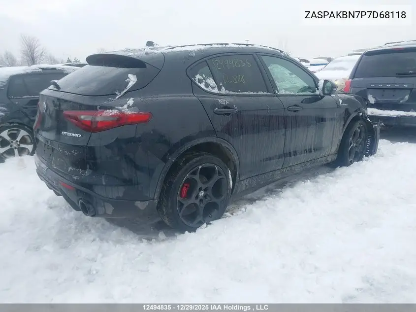 2023 Alfa Romeo Stelvio Ti Veloce Awd VIN: ZASPAKBN7P7D68118 Lot: 12494835