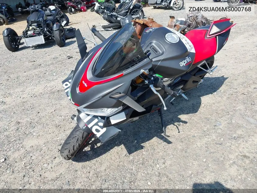 2021 Aprilia Rs 660 VIN: ZD4KSUA06MS000768 Lot: 45527271