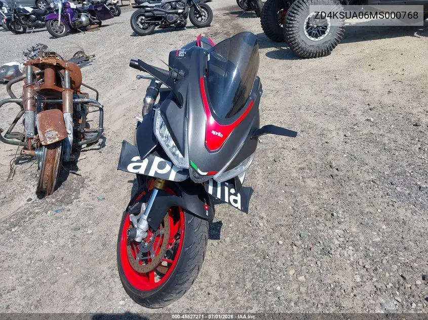 2021 Aprilia Rs 660 VIN: ZD4KSUA06MS000768 Lot: 45527271