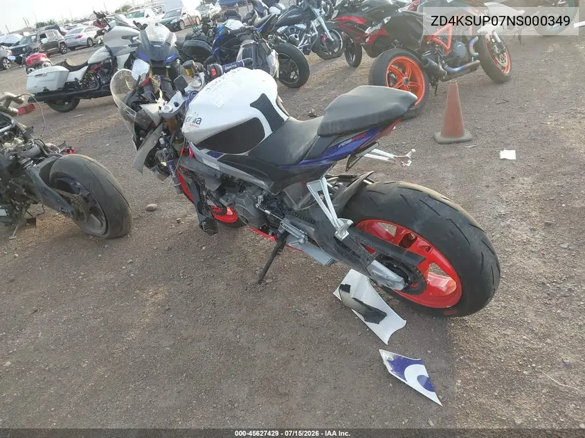 2022 Aprilia Rs 660 Factory Limited Edition VIN: ZD4KSUP07NS000349 Lot: 45627429