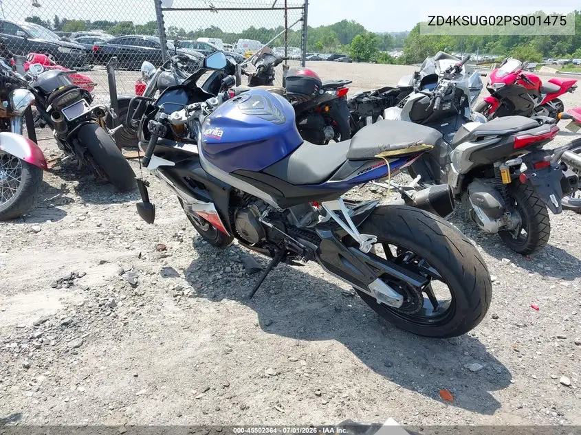 2023 Aprilia Rs 660 VIN: ZD4KSUG02PS001475 Lot: 45502364