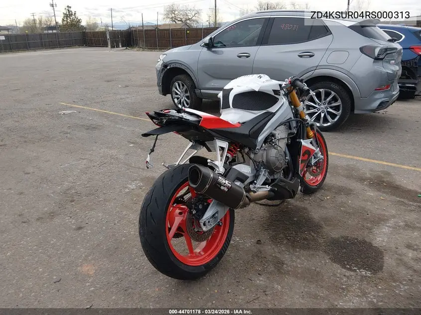 2024 Aprilia Rs 660 Extrema VIN: ZD4KSUR04RS000313 Lot: 44701178