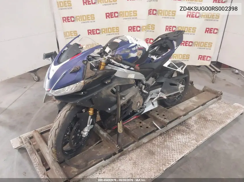 2024 Aprilia Rs 660 VIN: ZD4KSUG00RS002398 Lot: 45492978