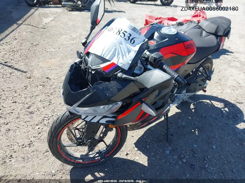 2025 Aprilia Rs 457 VIN: ZD4XEUA00S6002180 Lot: 44618536