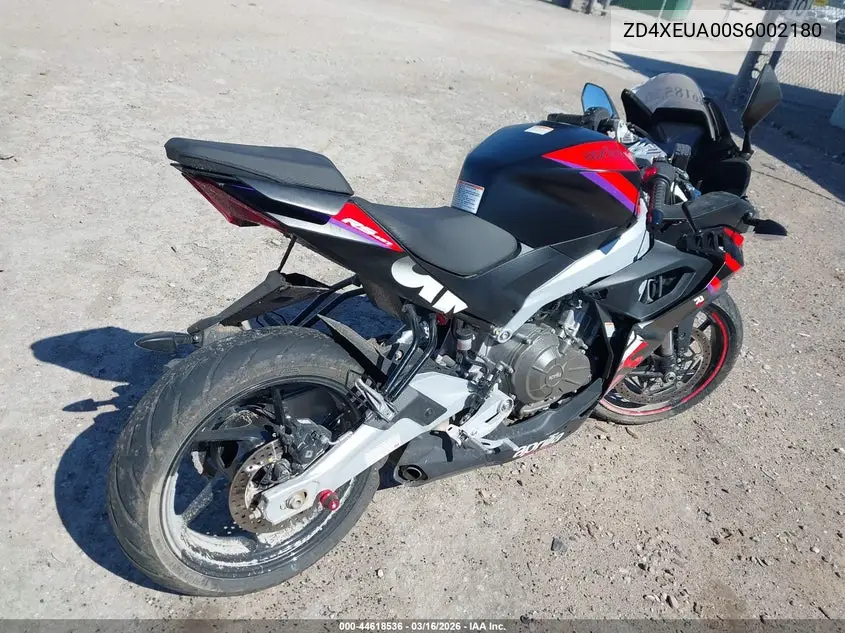 2025 Aprilia Rs 457 VIN: ZD4XEUA00S6002180 Lot: 44618536