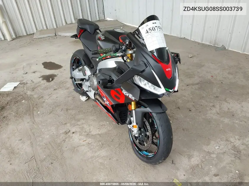 2025 Aprilia Rs 660 VIN: ZD4KSUG08SS003739 Lot: 45075905