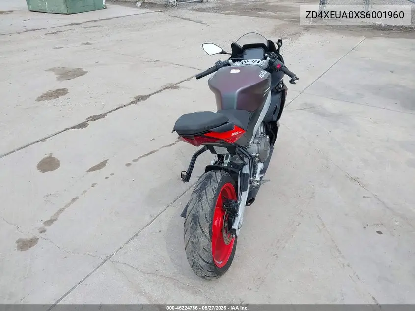 2025 Aprilia Rs 457 VIN: ZD4XEUA0XS6001960 Lot: 45224756