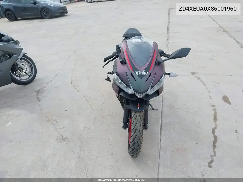 2025 Aprilia Rs 457 VIN: ZD4XEUA0XS6001960 Lot: 45224756
