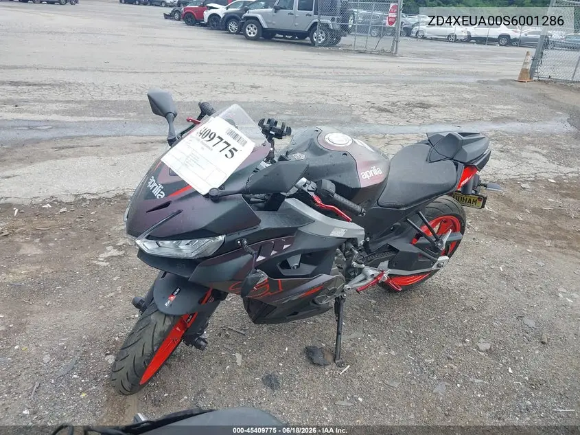 2025 Aprilia Rs 457 VIN: ZD4XEUA00S6001286 Lot: 45409775