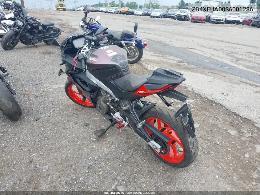 2025 Aprilia Rs 457 VIN: ZD4XEUA00S6001286 Lot: 45409775