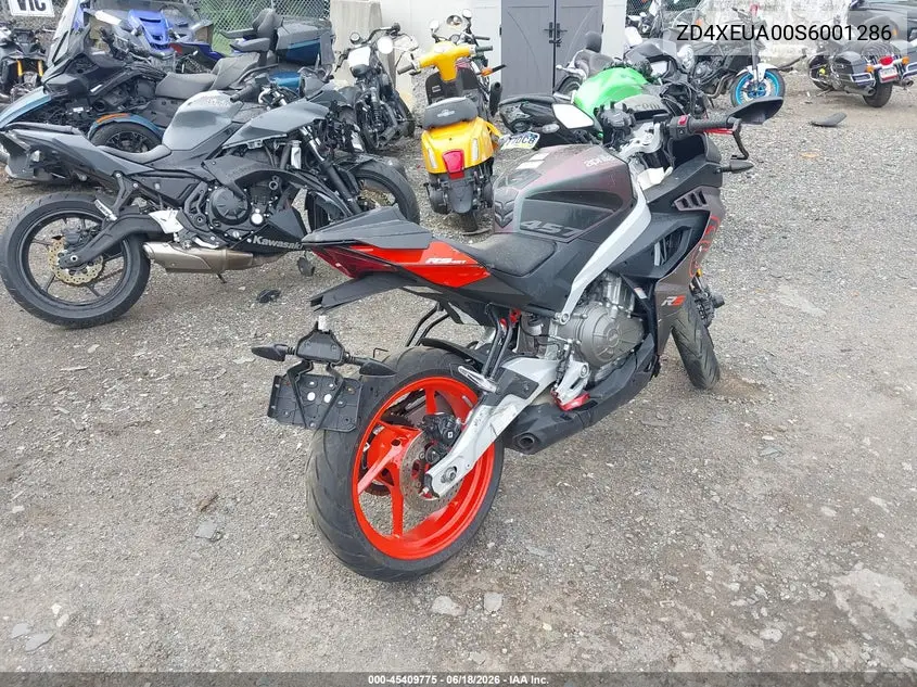2025 Aprilia Rs 457 VIN: ZD4XEUA00S6001286 Lot: 45409775