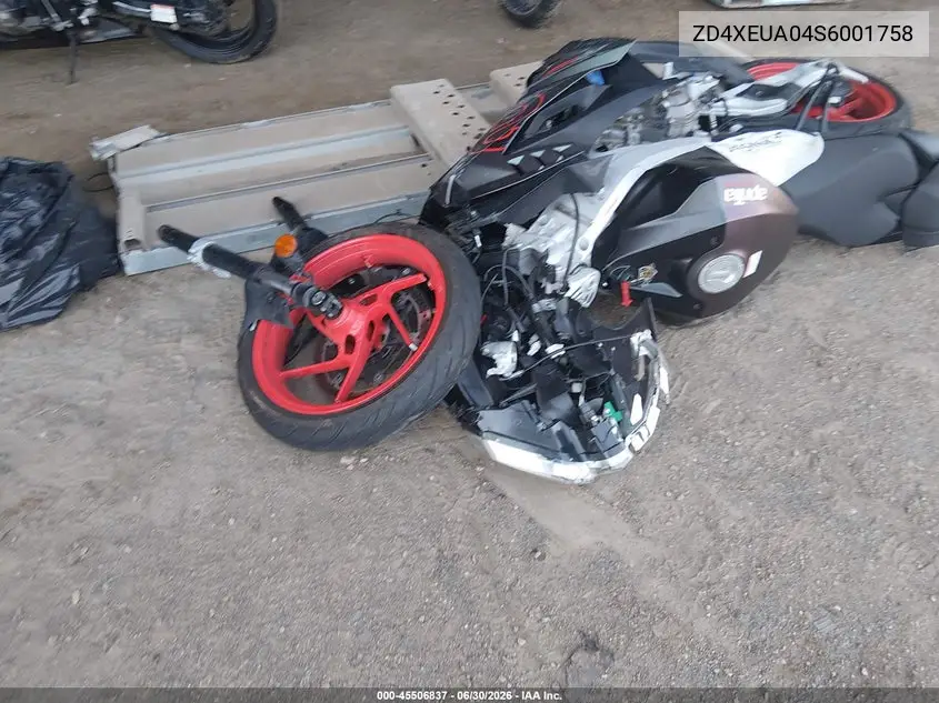 2025 Aprilia Rs 457 VIN: ZD4XEUA04S6001758 Lot: 45506837
