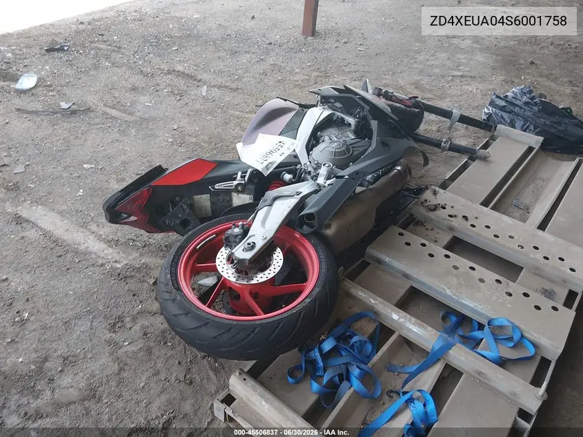 2025 Aprilia Rs 457 VIN: ZD4XEUA04S6001758 Lot: 45506837