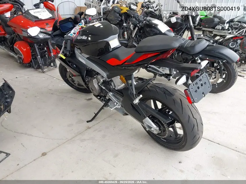 2026 Aprilia Rs 660 Factory VIN: ZD4XGUB08TS000419 Lot: 45360426