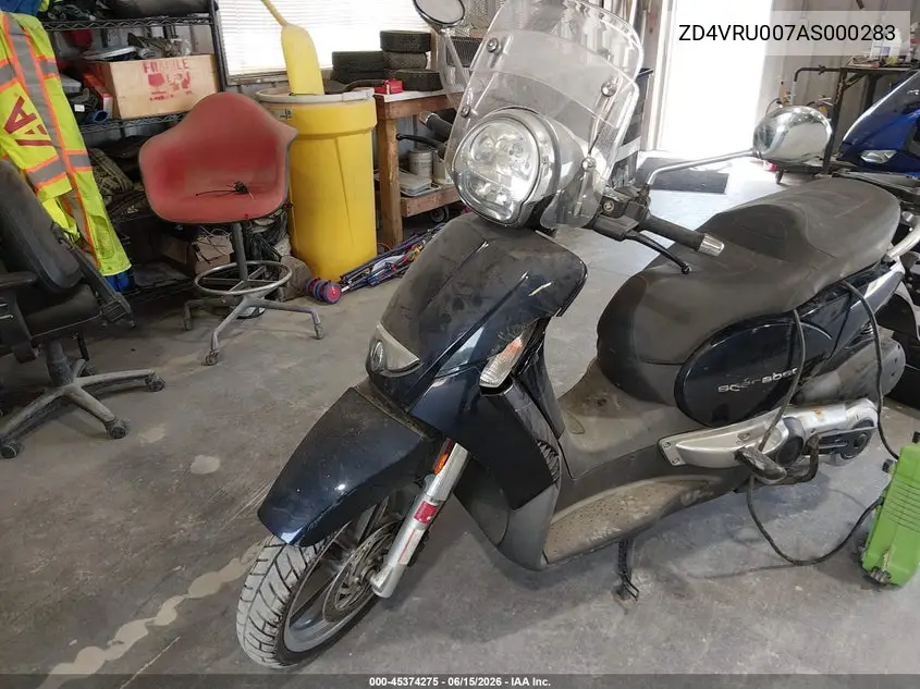 2010 Aprilia Scarabeo 500 VIN: ZD4VRU007AS000283 Lot: 45374275