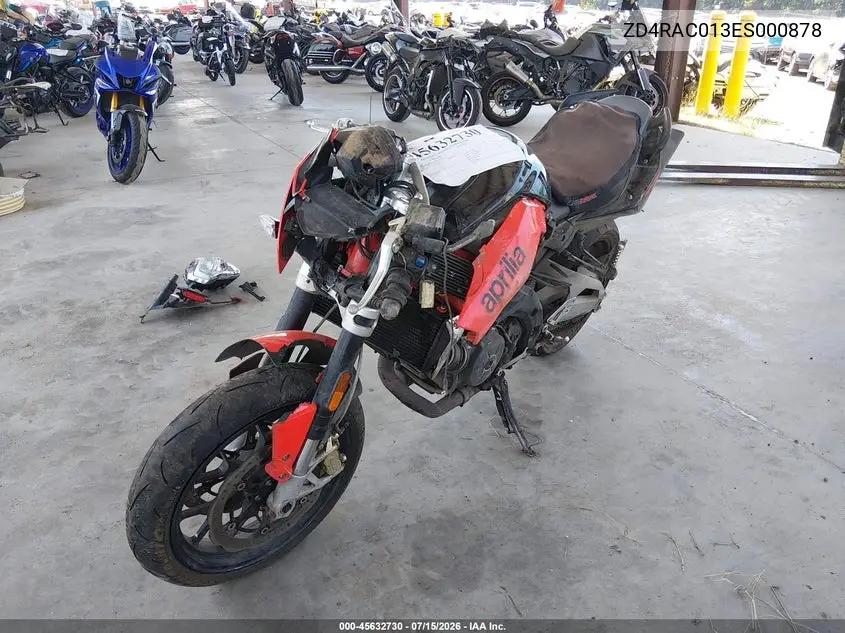 2014 Aprilia Shiver 750 VIN: ZD4RAC013ES000878 Lot: 45632730