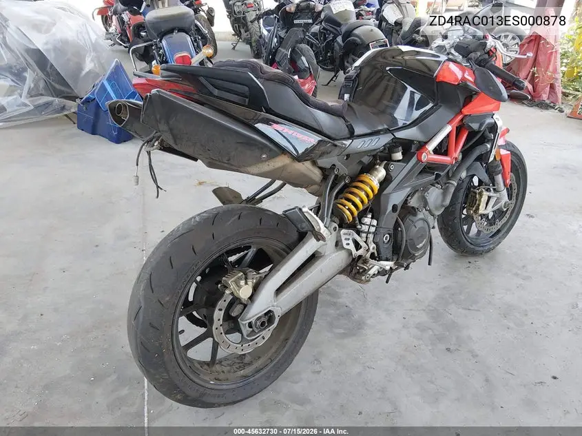 2014 Aprilia Shiver 750 VIN: ZD4RAC013ES000878 Lot: 45632730
