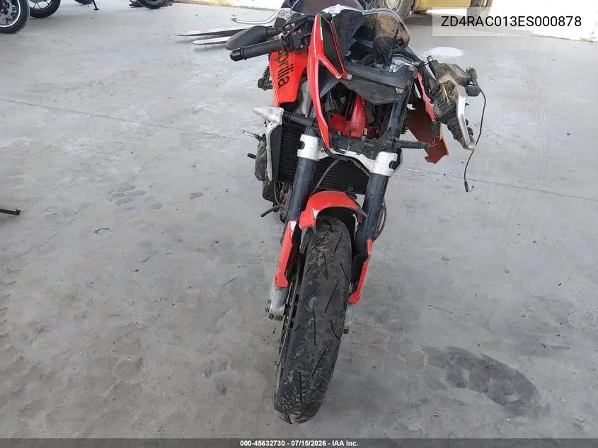 2014 Aprilia Shiver 750 VIN: ZD4RAC013ES000878 Lot: 45632730