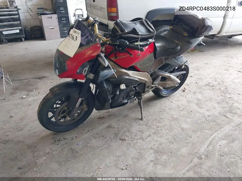 2003 Aprilia Tuono 1000 VIN: ZD4RPC0483S000218 Lot: 44330763