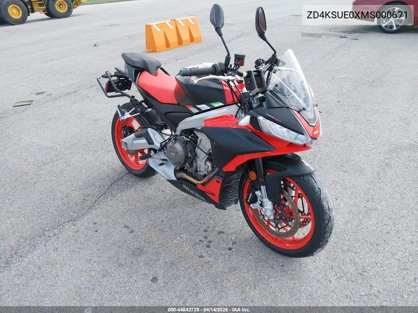 2021 Aprilia Tuono 660 VIN: ZD4KSUE0XMS000671 Lot: 44842729