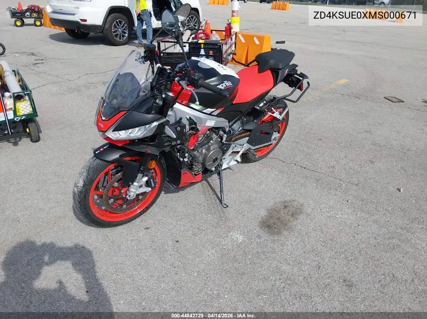 2021 Aprilia Tuono 660 VIN: ZD4KSUE0XMS000671 Lot: 44842729