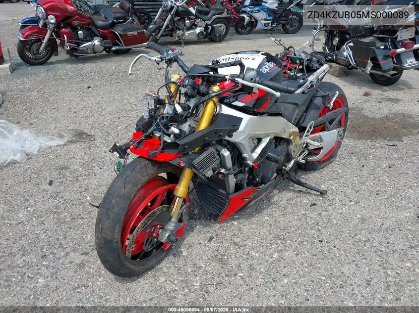 2021 Aprilia Tuono V4 1100 Factory VIN: ZD4KZUB05MS000089 Lot: 45056664