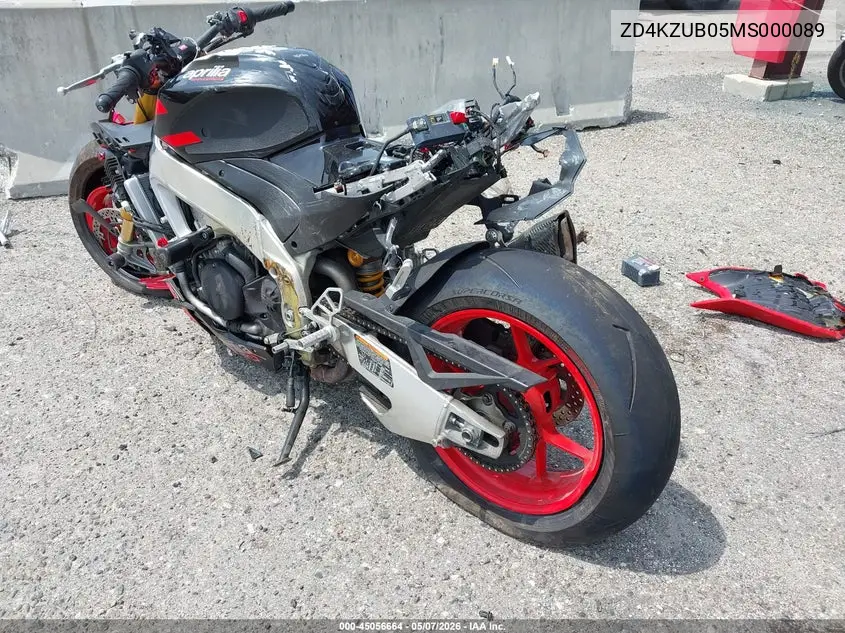 2021 Aprilia Tuono V4 1100 Factory VIN: ZD4KZUB05MS000089 Lot: 45056664
