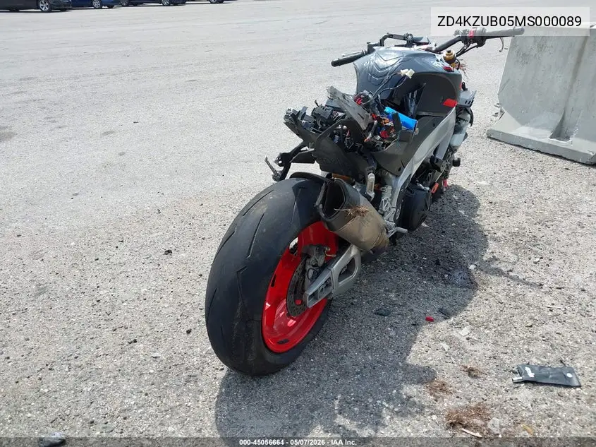2021 Aprilia Tuono V4 1100 Factory VIN: ZD4KZUB05MS000089 Lot: 45056664