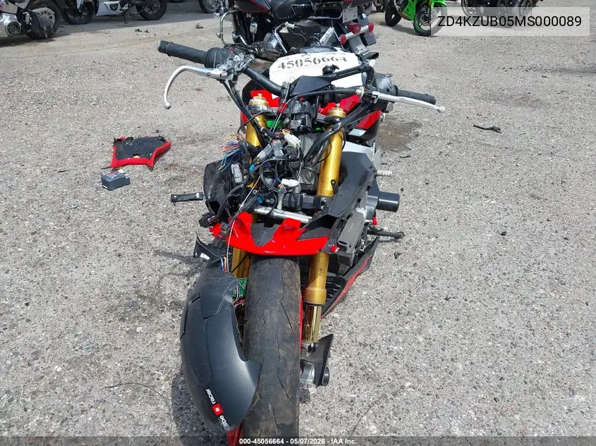 2021 Aprilia Tuono V4 1100 Factory VIN: ZD4KZUB05MS000089 Lot: 45056664
