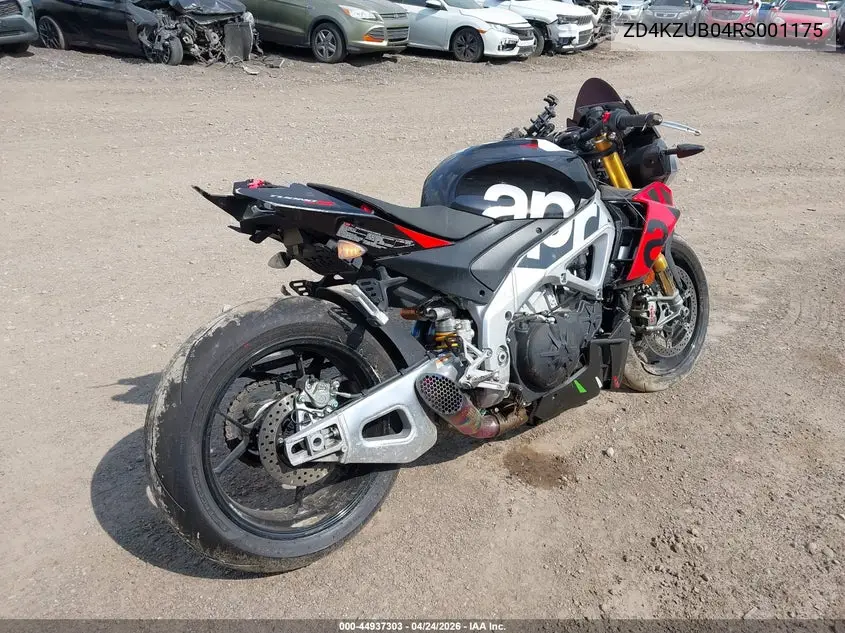 2024 Aprilia Tuono V4 1100 Factory VIN: ZD4KZUB04RS001175 Lot: 44937303