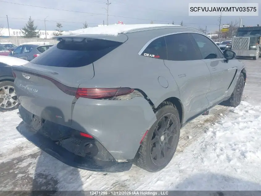 2021 Aston Martin Dbx VIN: SCFVUJAWXMTV03575 Lot: 12471295