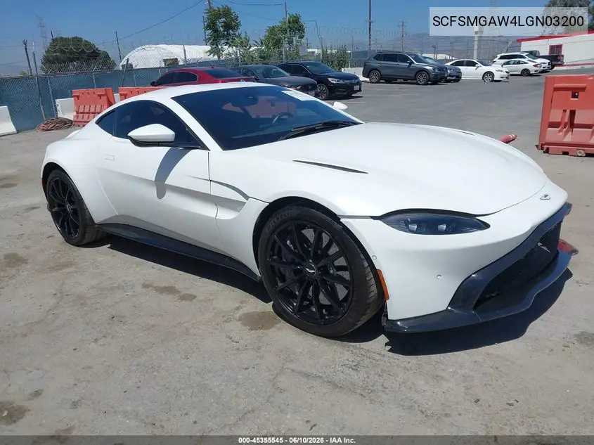 2020 Aston Martin Vantage VIN: SCFSMGAW4LGN03200 Lot: 45355545