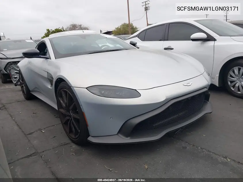 2020 Aston Martin Vantage VIN: SCFSMGAW1LGN03171 Lot: 45424937