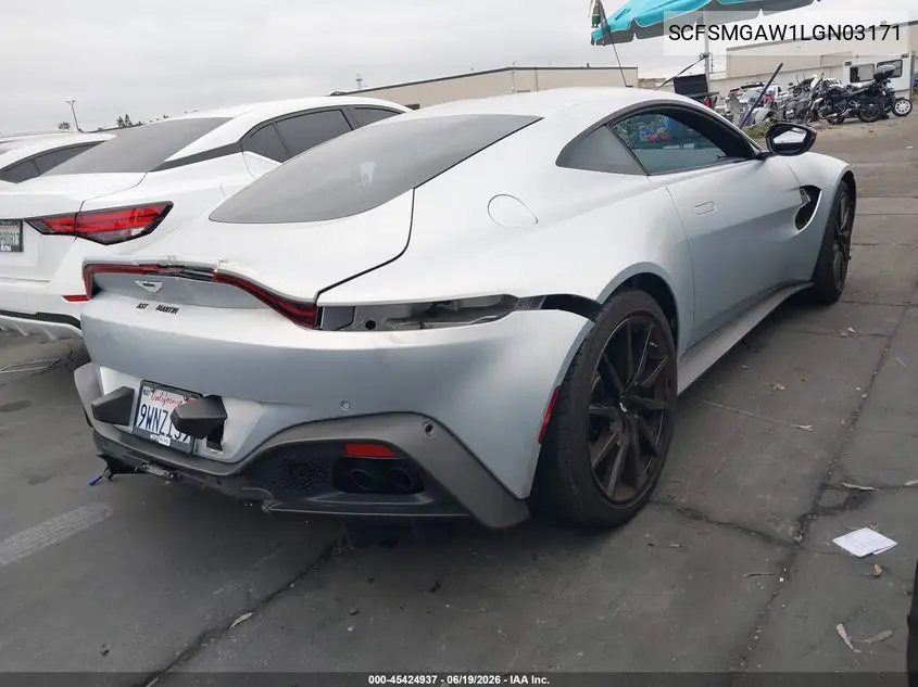 2020 Aston Martin Vantage VIN: SCFSMGAW1LGN03171 Lot: 45424937