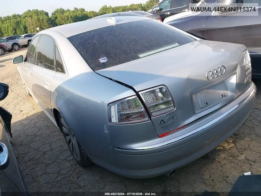 2004 Audi A8 L 4.2 VIN: WAUML44EX4N015374 Lot: 45215254