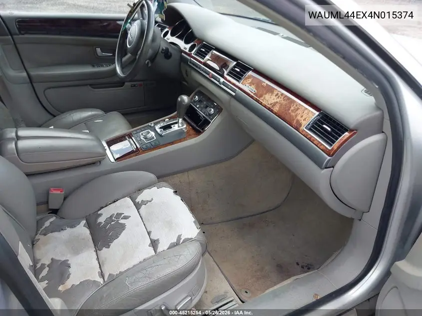 2004 Audi A8 L 4.2 VIN: WAUML44EX4N015374 Lot: 45215254