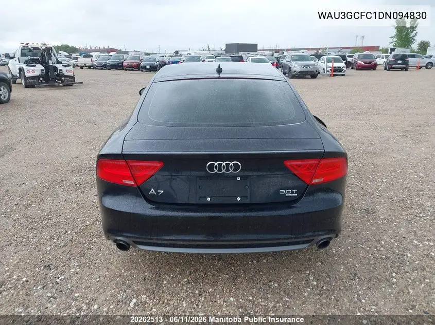 2013 Audi A7 3.0T Quattro VIN: WAU3GCFC1DN094830 Lot: 20262513