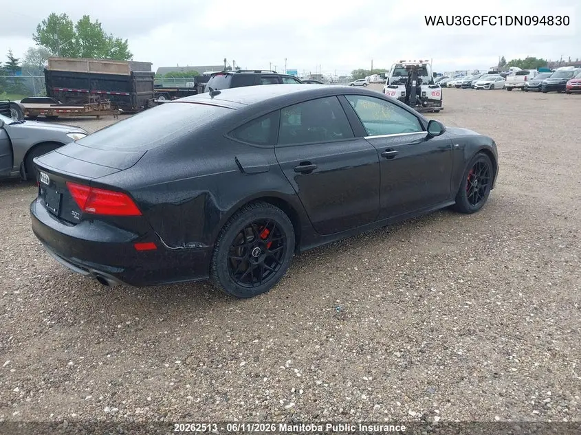 2013 Audi A7 3.0T Quattro VIN: WAU3GCFC1DN094830 Lot: 20262513