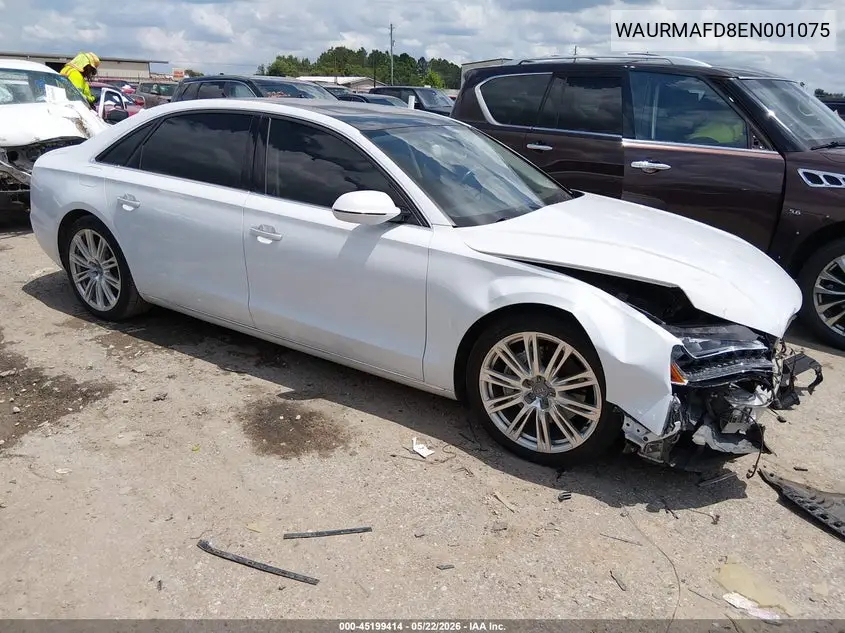 2014 Audi A8 L 3.0 Tdi VIN: WAURMAFD8EN001075 Lot: 45199414