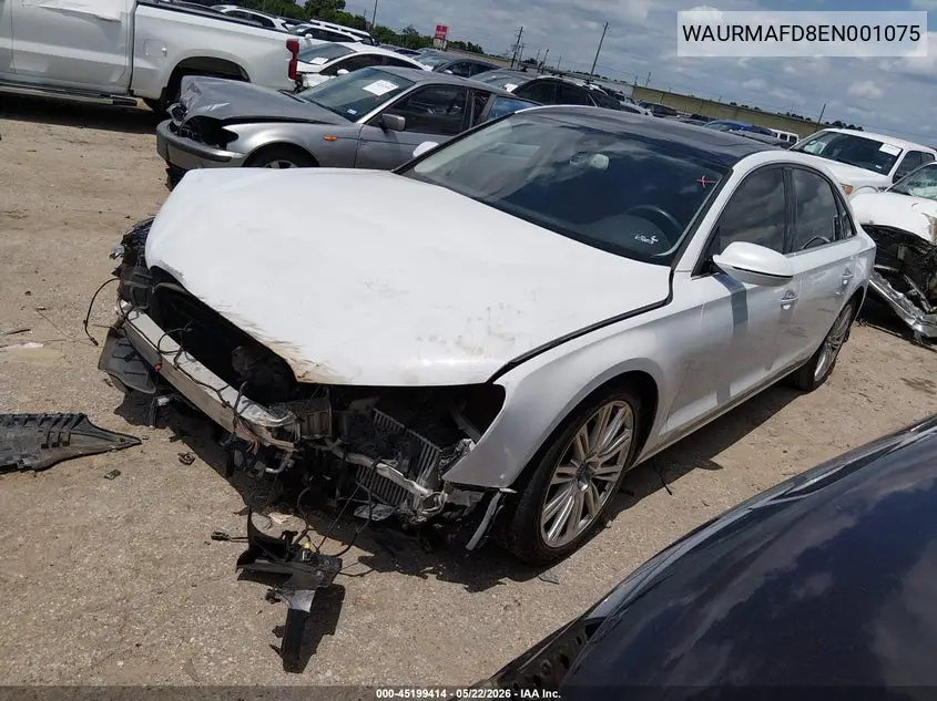 2014 Audi A8 L 3.0 Tdi VIN: WAURMAFD8EN001075 Lot: 45199414