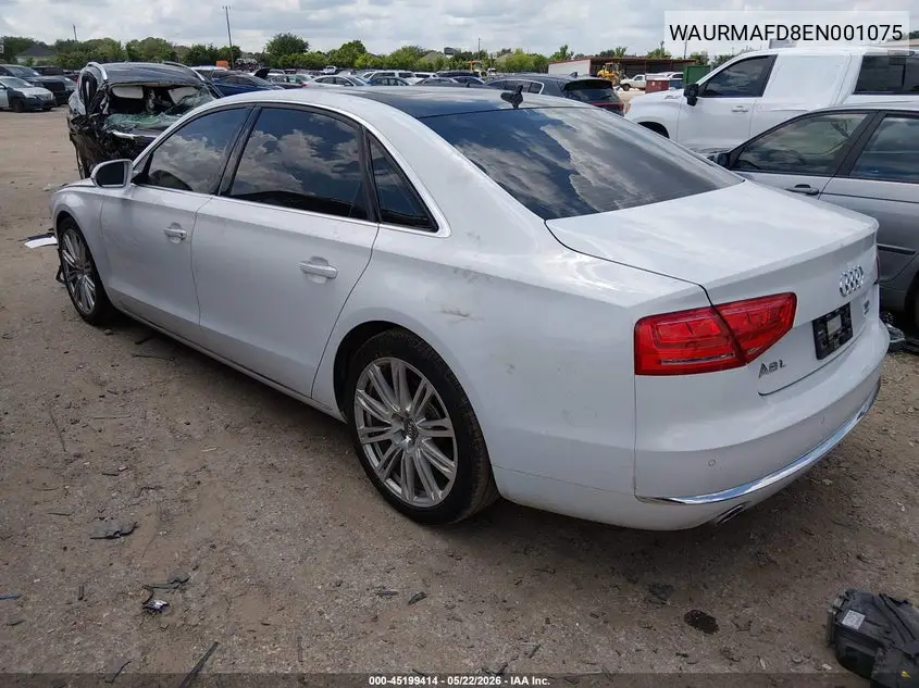 2014 Audi A8 L 3.0 Tdi VIN: WAURMAFD8EN001075 Lot: 45199414