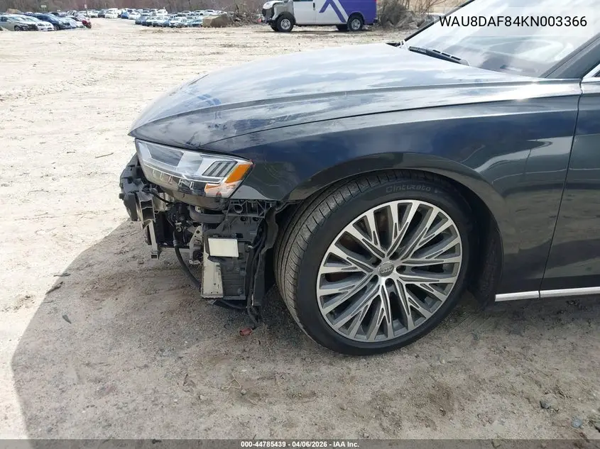 2019 Audi A8 L 55 VIN: WAU8DAF84KN003366 Lot: 44785439