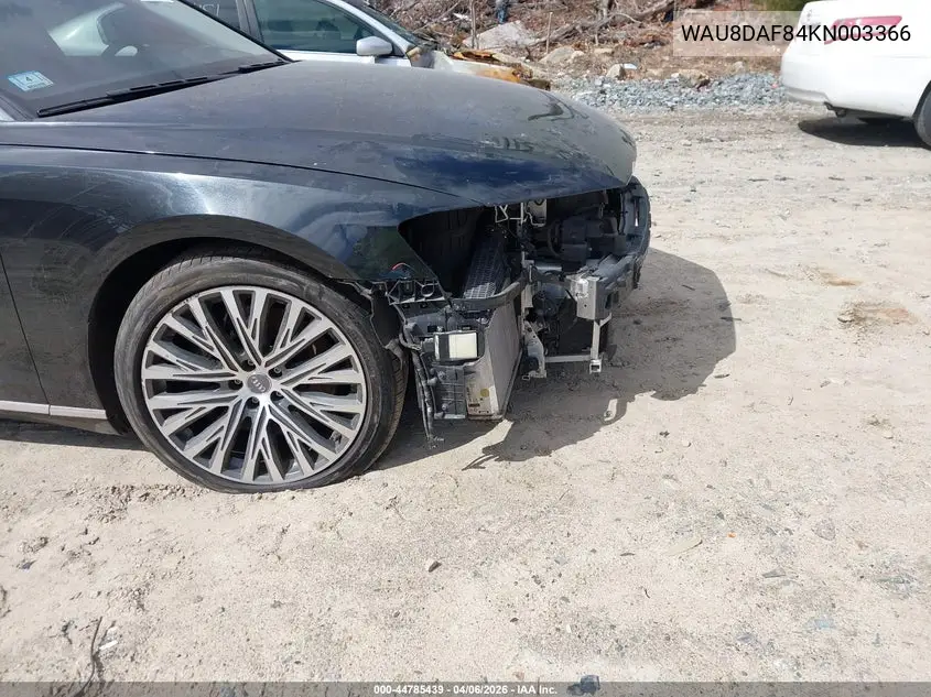 2019 Audi A8 L 55 VIN: WAU8DAF84KN003366 Lot: 44785439
