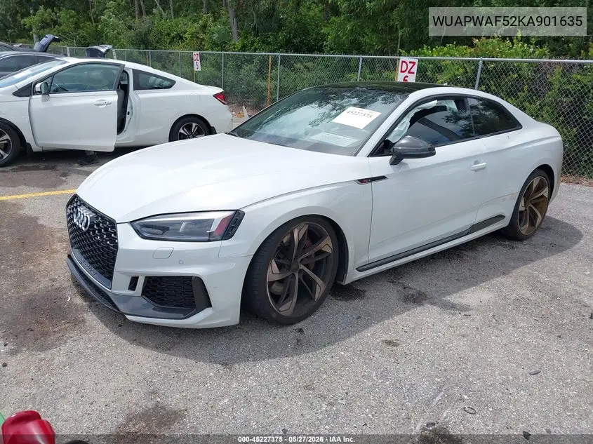 2019 Audi Rs 5 2.9T VIN: WUAPWAF52KA901635 Lot: 45227375