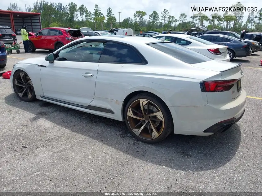2019 Audi Rs 5 2.9T VIN: WUAPWAF52KA901635 Lot: 45227375